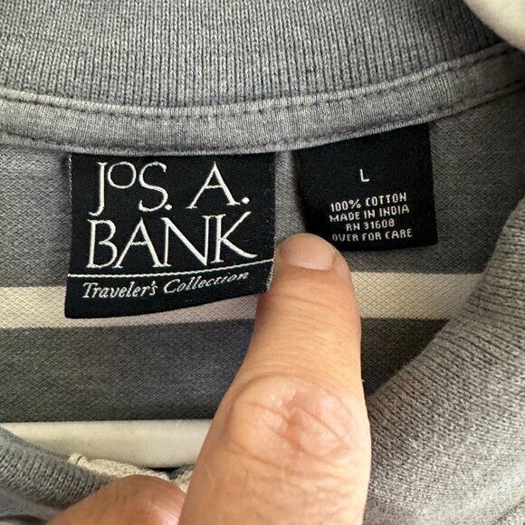 Jos. A. Bank Gray Polo  Size‎ Large - Picture 3 of 6